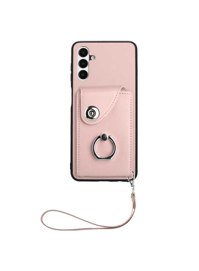 S-TOP Case For Samsung Galaxy A13 5G/A04s Organ Card Bag Ring Holder PU Phone Case with Lanyard - Image 2