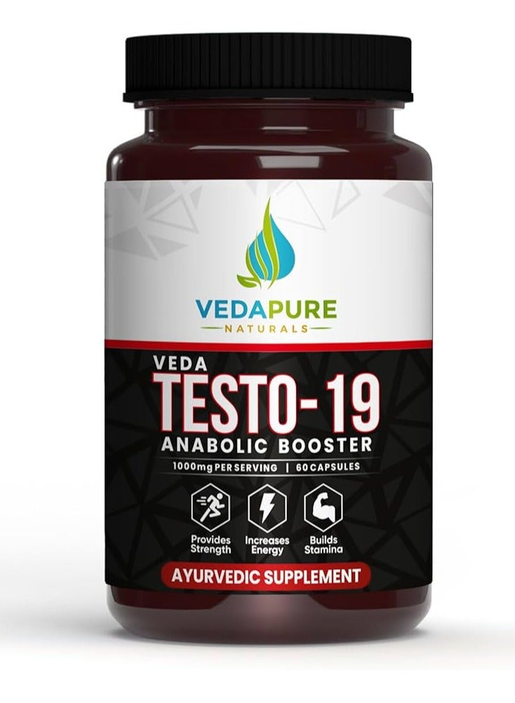 VEDAPURE Teso-19 Energizing Blend Of Ashwagandha, Safed Musli, Shatavari And Chota Gokhru- 60 Capsules - Image 1