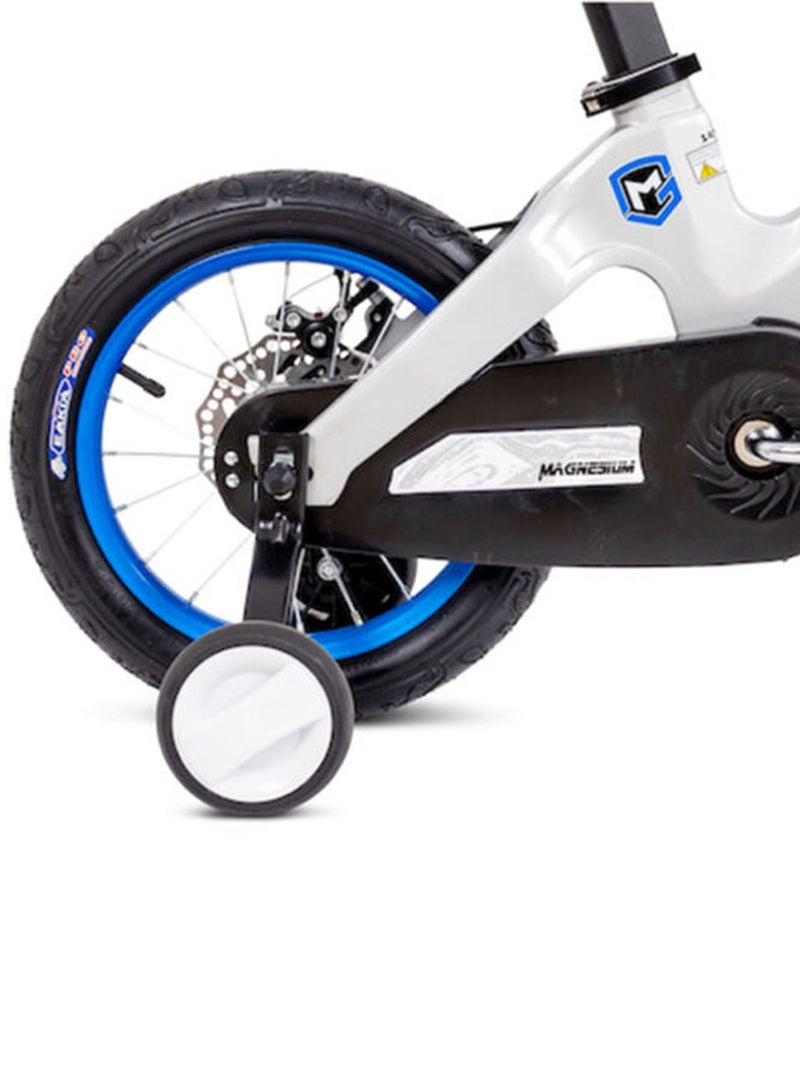 MOGOO Spark Magnesium 12 inch Kids Bike | 12-Inch Wheel Size | Adjustable Seat | Blue/White Color - Image 4