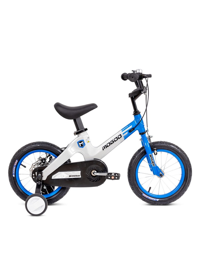 MOGOO Spark Magnesium 12 inch Kids Bike | 12-Inch Wheel Size | Adjustable Seat | Blue/White Color - Image 1