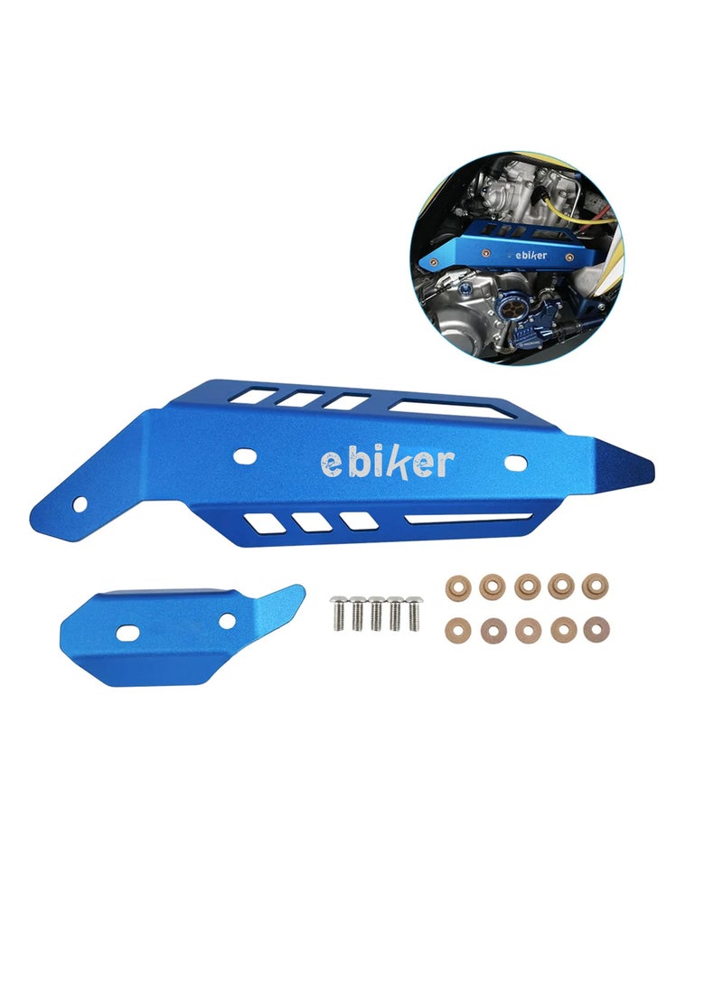 General CNC Machined Mid Pipe Heat Shield Compatible for Yamaha Raptor, Blue Color  - Image 1