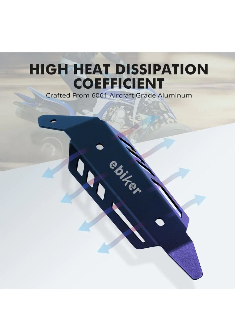General CNC Machined Mid Pipe Heat Shield Compatible for Yamaha Raptor, Blue Color  - Image 4