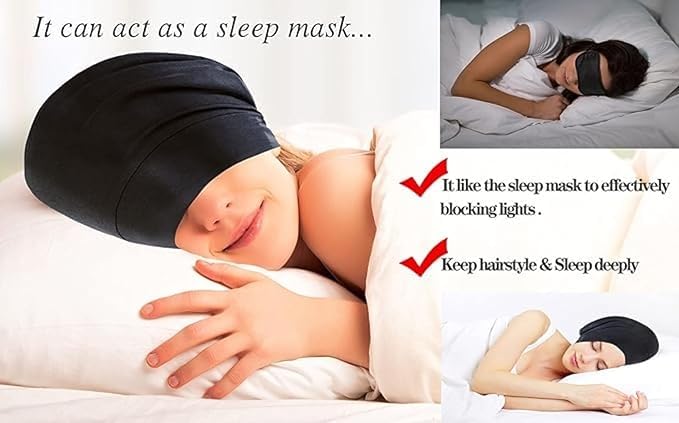 Blueelf Satin Bonnet Silk Lined Sleep Cap- Adjustable Hair Cover for Women Men Frizzy Hair Night Cap Patients Care - Image 3