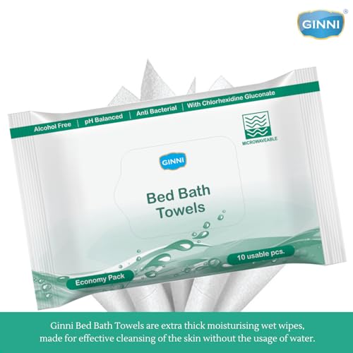 GINNI Hygiene Sponge Bed Bath Towel Wet Wipes For Adults, Patients (10 Pulls/Pack, Pack of 4) - Image 5