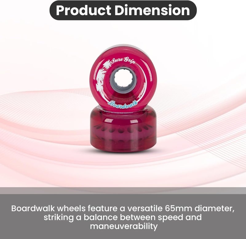 SureGrip Boardwalk Outdoor Roller Skates Wheels | Made with Urethane & 65mm Diameter | Suitable for Complete Wheels Replacement Made in USA (Set of 8 Wheels) - Image 5