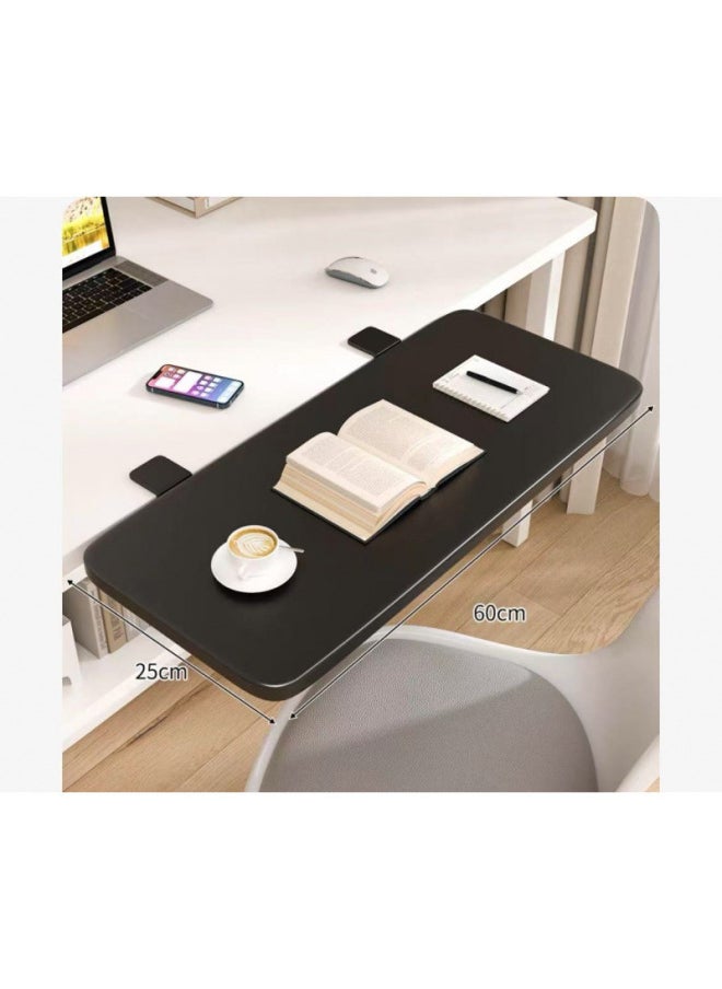 Desktop Extension Hand Support Computer Desk Desk Side Table Board Bracket Keyboard Dormitory Station Board Widened Folding Extension-Pattern:Black Bracket + Blackboard 60*25*1.2  - Image 1