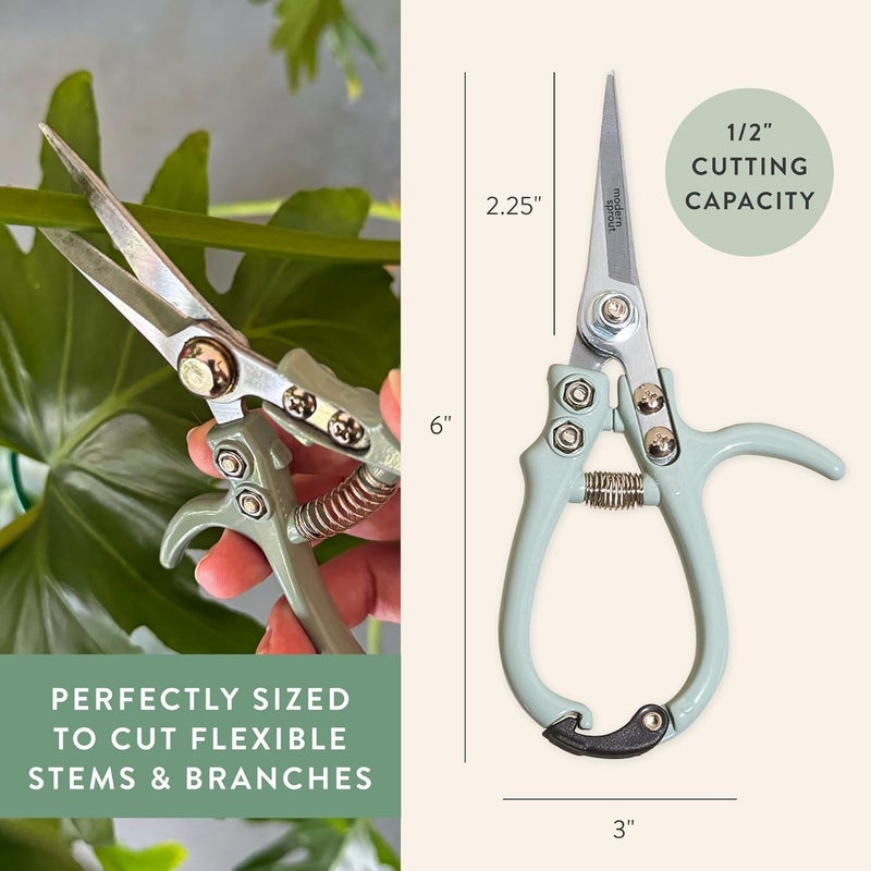 Modern Sprout Pruning Shears - Herb Snipping Scissors- Lightweight Gardening Tools W/Easy Lock - Flower Cutter Garden Shears - Carbon Steel Blade + Plastic-Free Reusable Holster (Multicolor, 4 Pcs) - Image 4