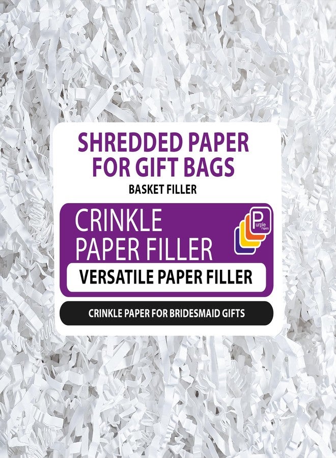 Purple Papers White Crinkle Paper Filler 5.5oz – Shredded Paper for Gift Baskets, Bridesmaid Proposal Gifts, Basket Filler for Christmas, Wedding, Birthday & Craft Gift Boxes - Image 1