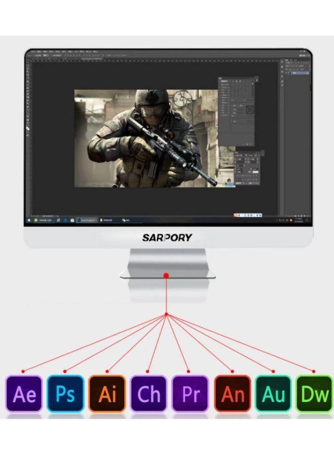 لانكر كمبيوتر مكتبي الكل في واحد 27 بوصة | i7-8706G رباعي النواة | ذاكرة 16GB | SSD 512GB | بطاقة RX Vega 4GB | مكتب منزلي/دراسة/ترفيه/تصميم إبداعي - Image 1