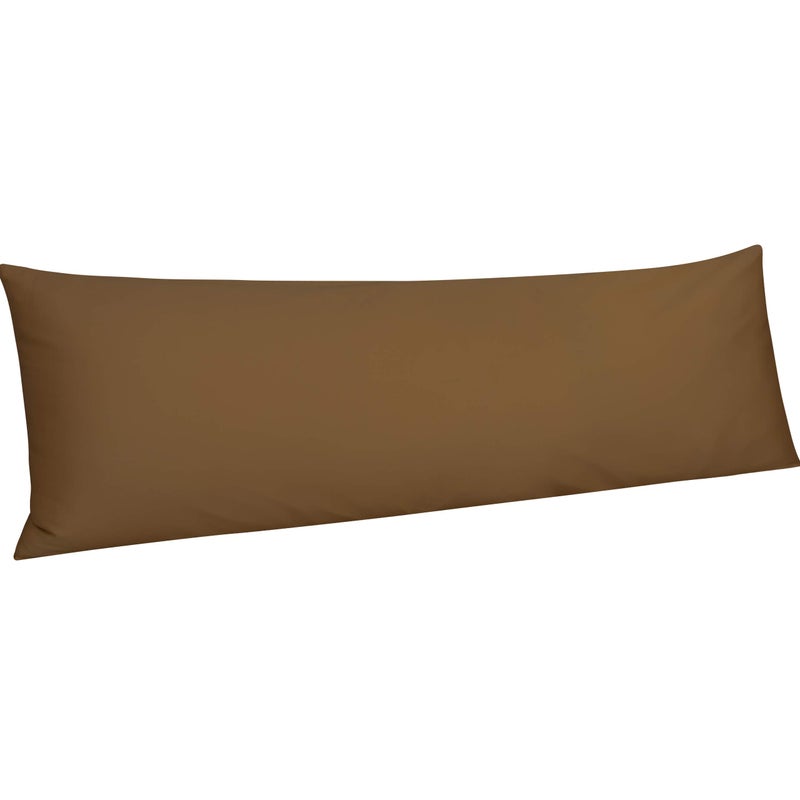 NTBAY Egyptian Cotton Body Pillowcase - 500 Thread Count Cotton Body Pillow Cover - Soft and Breathable Envelope Closure Body Pillowcase for Adults  20x54 Inches  Brown - Image 1
