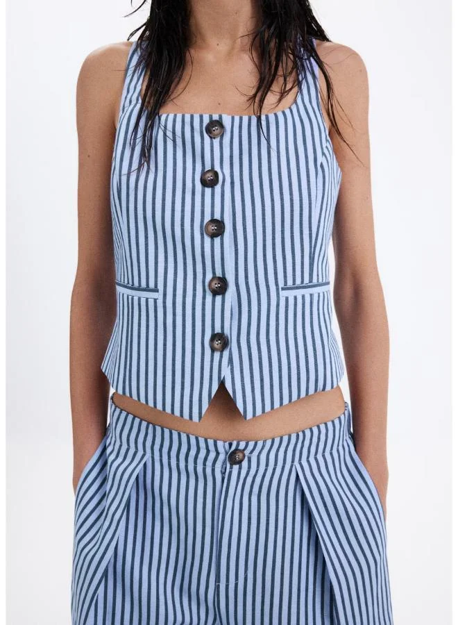 Mango 50-CELESTE Striped Flowy Trousers for Women | Best Price UAE