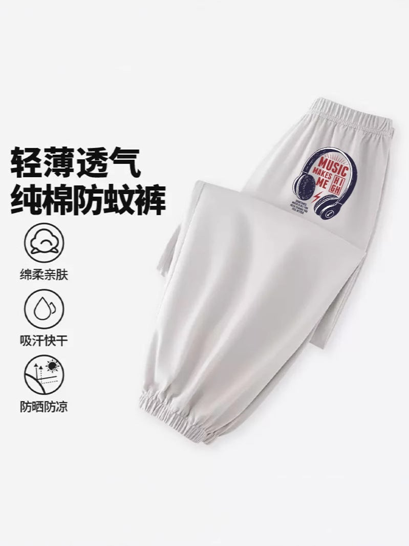 Boys' Cotton Handsome Summer Wear Thin Cartoon Anti-Mosquito Pants Large Children'S Sports Leg Quick-Drying Trousers - Image 3