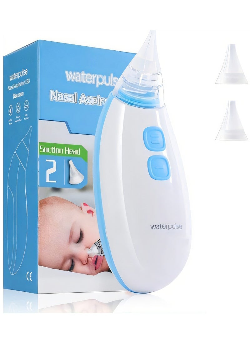 waterpulse شفاط أنف للأطفال لتنظيف الأنف بشكل آمن وفعال - خالٍ من مادة BPA، شفط قابل للتعديل، هدية رائعة للأمهات الجدد - أزرق  - Image 1