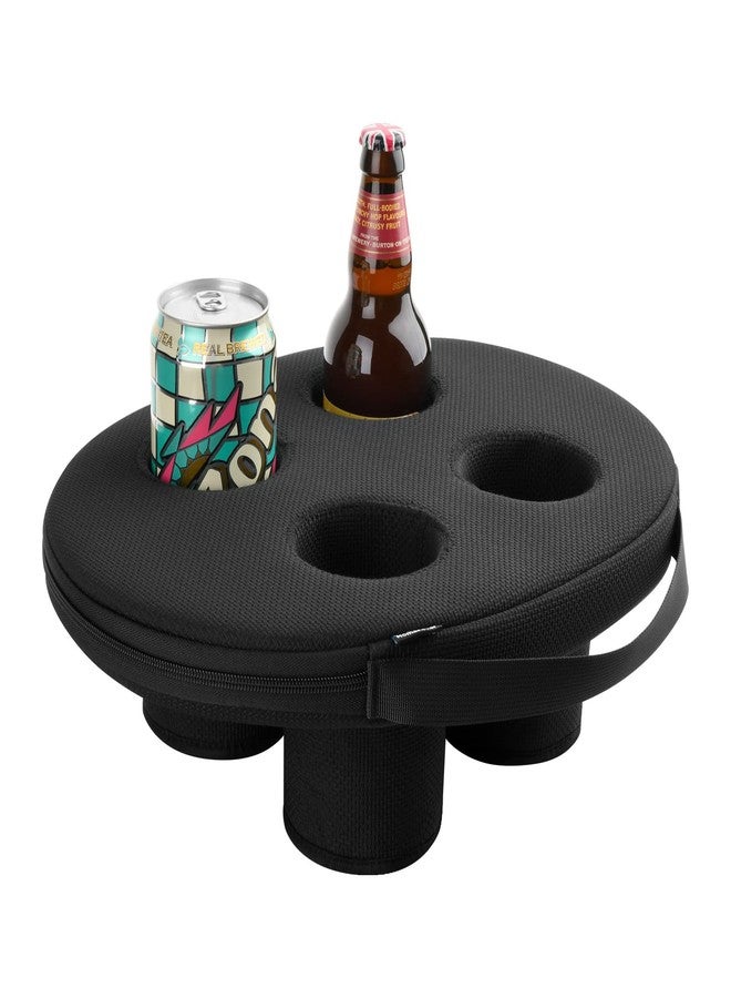 Homakover Neoprene Floating Drink Holder - 4 Cup Floating Coaster Pool Beer Drink Holder for Party Water Fun - Beverage Bobber Drink Float - Large Size for 12oz to 30oz Tumblers (4 Cups, Black) - Image 1