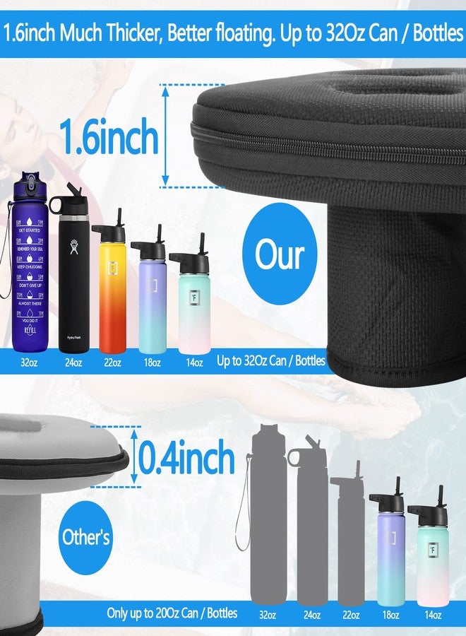 Homakover Neoprene Floating Drink Holder - 4 Cup Floating Coaster Pool Beer Drink Holder for Party Water Fun - Beverage Bobber Drink Float - Large Size for 12oz to 30oz Tumblers (4 Cups, Black) - Image 3