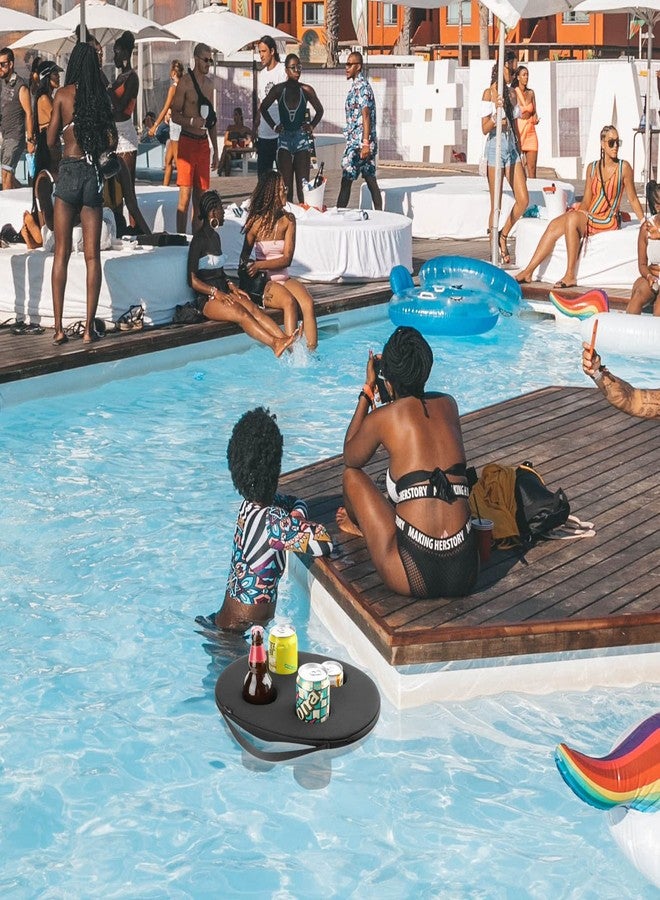 Homakover Neoprene Floating Drink Holder - 4 Cup Floating Coaster Pool Beer Drink Holder for Party Water Fun - Beverage Bobber Drink Float - Large Size for 12oz to 30oz Tumblers (4 Cups, Black) - Image 4