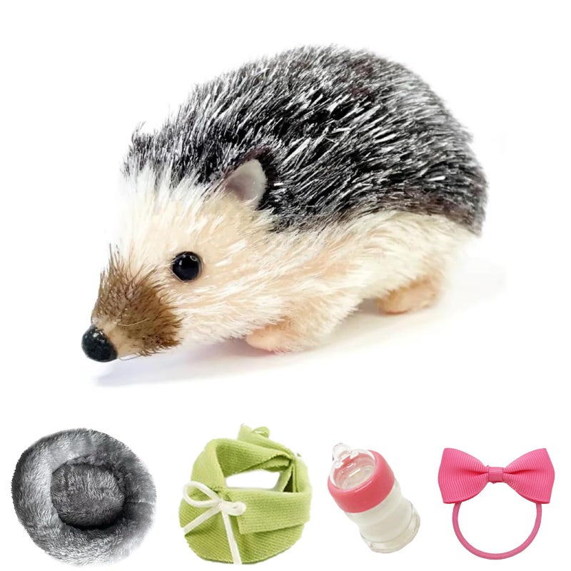 VOLOBE 5 Inches Silicone Hedgehog Realistic Silicone Animal as Silicone Piglet Companion with Sleeping Pad Accessories for Kids Boy Girl Birthday Handmade Gift Black Hedgehog - Image 3