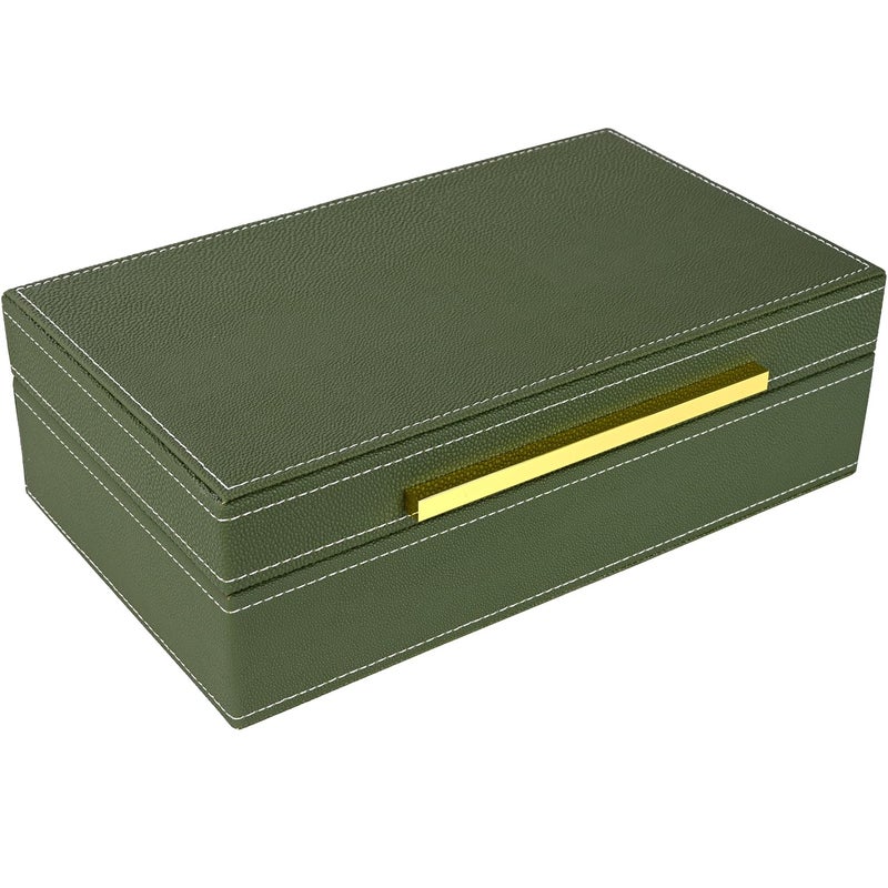 XIGEXIGE Small Green Shagreen box Faux Leather Decorative Box,Keepsake And Memory Storage Decorative Boxes with Lids for Modern Home Decor Jewelry Box Organizer - Image 3