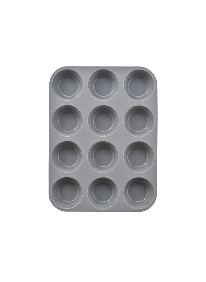 قوالب كب كيك سيليكون غير لاصقة من 12 كوبًا - قوالب كب كيك سيليكون غير لاصقة رائعة لصنع كعكات المافن والخبز والتارت - Image 1
