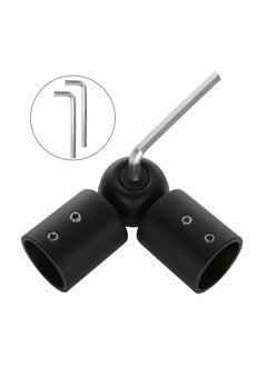 Excefore Heavy Duty Hinged Elbow Connector, 2 Pack Curtain Rod Corner Connector Elbow Connector for 1 Inch Bay Window Curtain Rods, Black  - Image 5