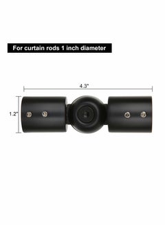 Excefore Heavy Duty Hinged Elbow Connector, 2 Pack Curtain Rod Corner Connector Elbow Connector for 1 Inch Bay Window Curtain Rods, Black  - Image 2