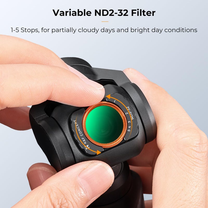 K&F Concept Variable ND Filter for DJI Osmo Pocket 3 Creator Combo, ND2-32 Neutral Density VND Filter, Magnetic Installation, Multi-Coated Optical Glass - Image 4