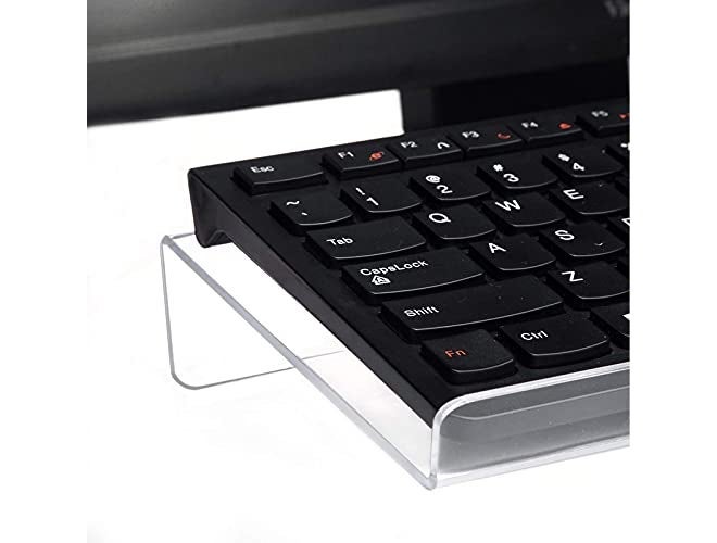 DLEIN Acrylic Keyboard Stand for Office Desk, 5mm Thickness Acrylic Riser Ticker Than Others, Ergonomic Tilted Computer Holder Home Table with Scratch-Free Protection (218 ) - Image 3