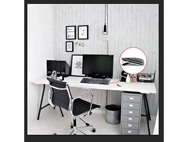 DLEIN Acrylic Keyboard Stand for Office Desk, 5mm Thickness Acrylic Riser Ticker Than Others, Ergonomic Tilted Computer Holder Home Table with Scratch-Free Protection (218 ) - Image 5