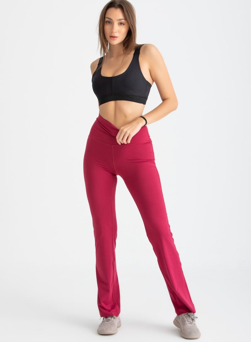 Libra Flare Leggings - Rumba Red