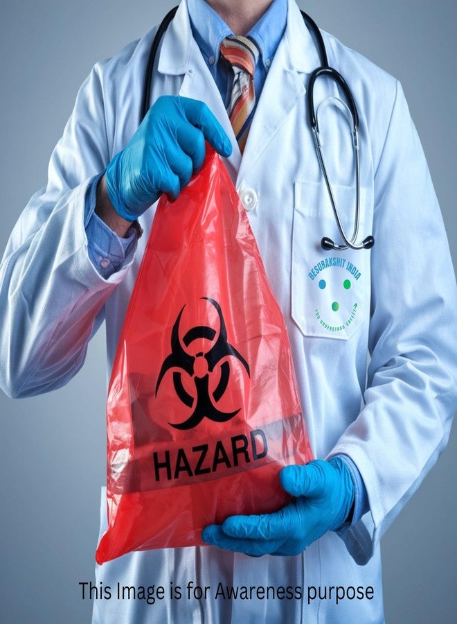 Besurakshit Bio-Hazard/Bio-Medical Waste Bag Pack (1 Kg, 19X21 Inch) -30 Pieces (Blue) - Image 3