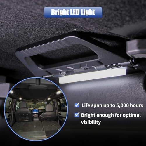 EVGoXMods Front Rear Grab Handles with LED Lights Compatible with Ford Bronco 4 Door 2025 2024 2023 2022 2021, Aluminum Grip Handle Dome Lamp Interior Accessories - Image 4