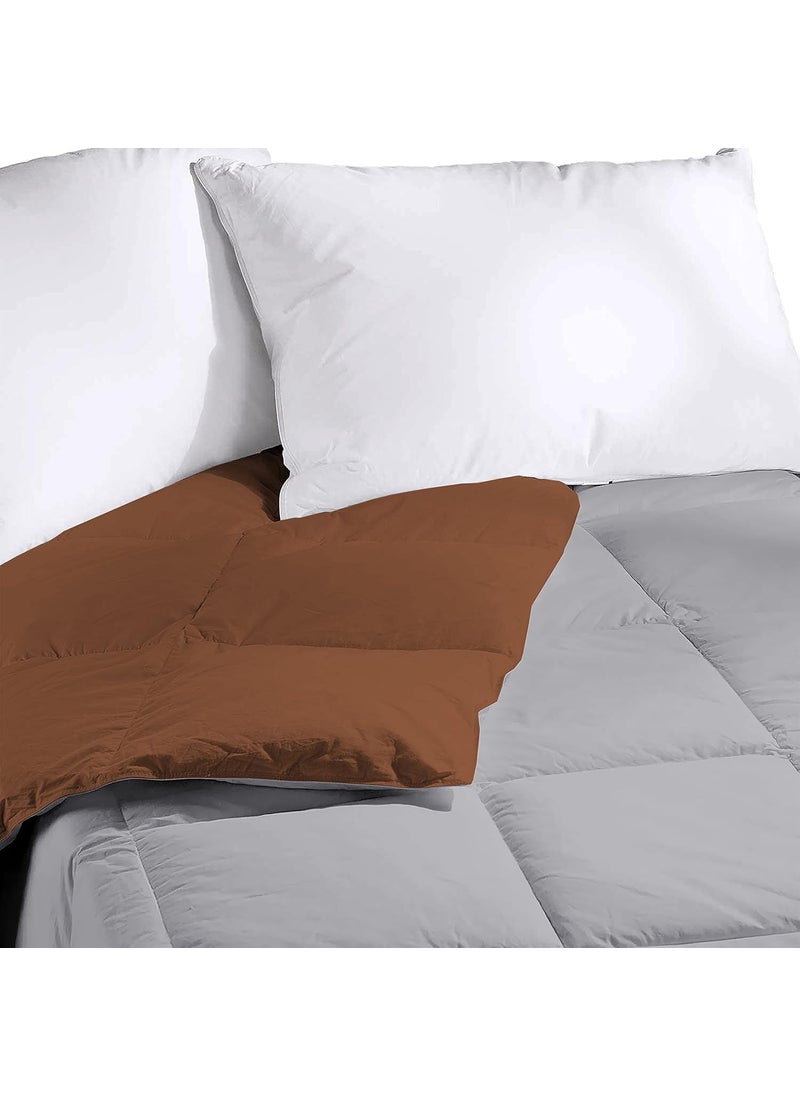 Indian Kingdom Indian Kingdom 500 GSM Winter Proof Comforter Premium Collection Quilted Revesible Comforter 90 x 100 Inches228cm x 254cm Double Bed ComforterSilverChocolate Brown  - Image 4