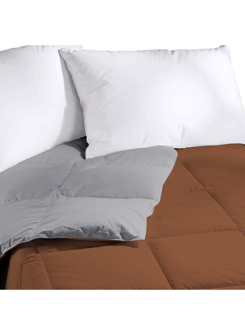 Indian Kingdom Indian Kingdom 500 GSM Winter Proof Comforter Premium Collection Quilted Revesible Comforter 90 x 100 Inches228cm x 254cm Double Bed ComforterSilverChocolate Brown  - Image 3