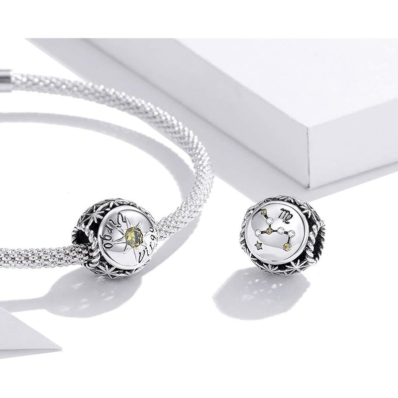 LAMOONY Constellation Charm 925 Sterling Silver Birthstone Charm Anniversary Charm Love Charm Lucky Charm for Pandora Charm Bracelet - Image 3