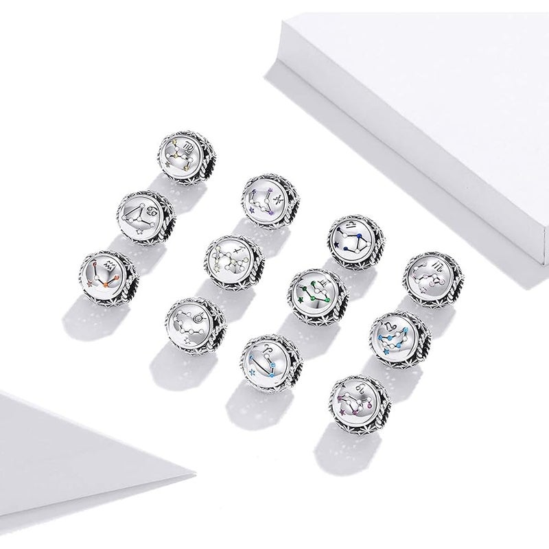 LAMOONY Constellation Charm 925 Sterling Silver Birthstone Charm Anniversary Charm Love Charm Lucky Charm for Pandora Charm Bracelet - Image 5