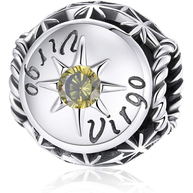 LAMOONY Constellation Charm 925 Sterling Silver Birthstone Charm Anniversary Charm Love Charm Lucky Charm for Pandora Charm Bracelet - Image 1