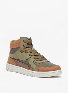Mister Duchini Boys Panelled High Top Sneakers with Zip Closure  - Image 1