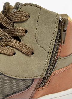 Mister Duchini Boys Panelled High Top Sneakers with Zip Closure  - Image 5