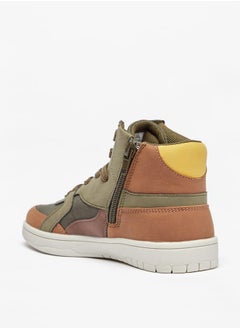 Mister Duchini Boys Panelled High Top Sneakers with Zip Closure  - Image 2
