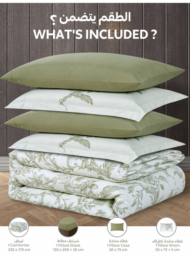Doona Printed 4-Pcs Single Comforter Bedding Set Fits 120x200cm -Includes Comforter, Fitted Sheet, Pillow Shams & Pillowcases – Soft Microfiber Fabric with Soft 350 GSm Filling - Image 4