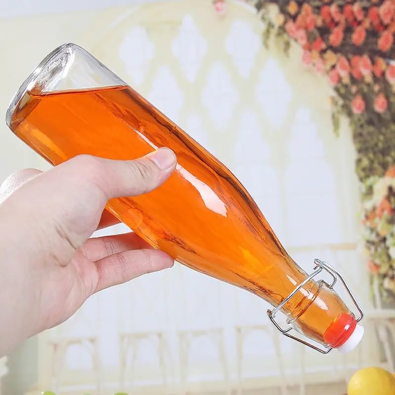 MACHAK Glass Water Bottle For Fridge With Flip Cap, 1 Litre, Transparent (1 Pc) - Image 4