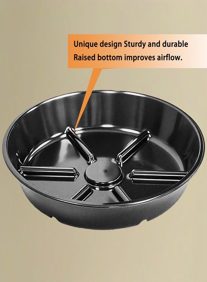 MSKIAUO Plant Saucer Pot Tray 6 inch, 6 Packs Flower Planter Saucers and Drip Trays, Black - Image 4