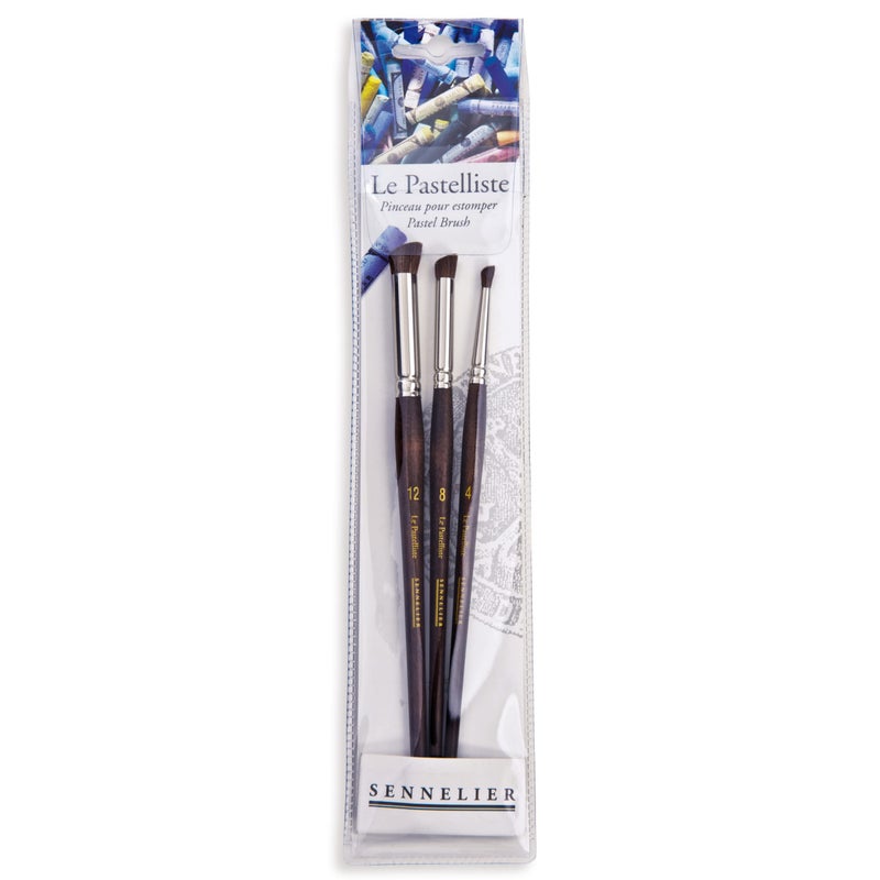 Sennelier Le Pastelliste Brush Set, 3 Count (Pack of 1), Brown