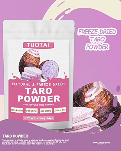 TUOTAI Freeze Taro Powder, 4 Ounces, Taro Powder for Smoothie, Drinks and Baking Food - Image 2