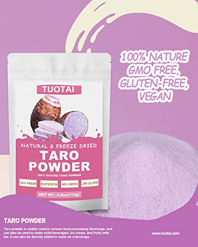 TUOTAI Freeze Taro Powder, 4 Ounces, Taro Powder for Smoothie, Drinks and Baking Food - Image 3