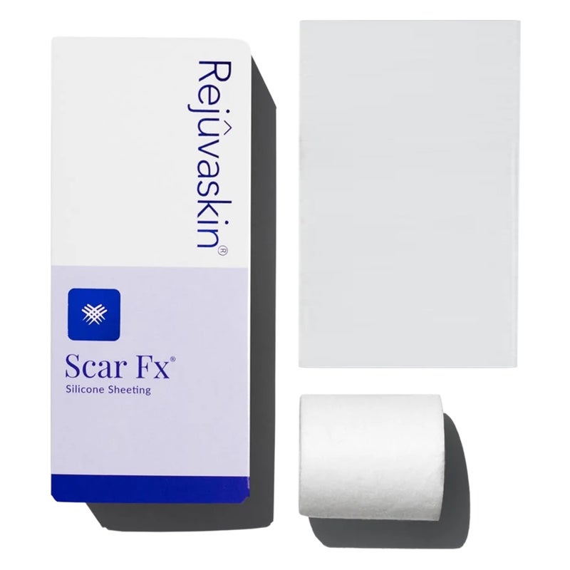 Rejuvaskin Scar Fx Silicone Sheeting, 3 Inch x 5 Inches Silicone Tape for Medium Surgical Scars, 1 Sheet, Soften, Flatten & Reduce the Appearance of Scars - Image 1