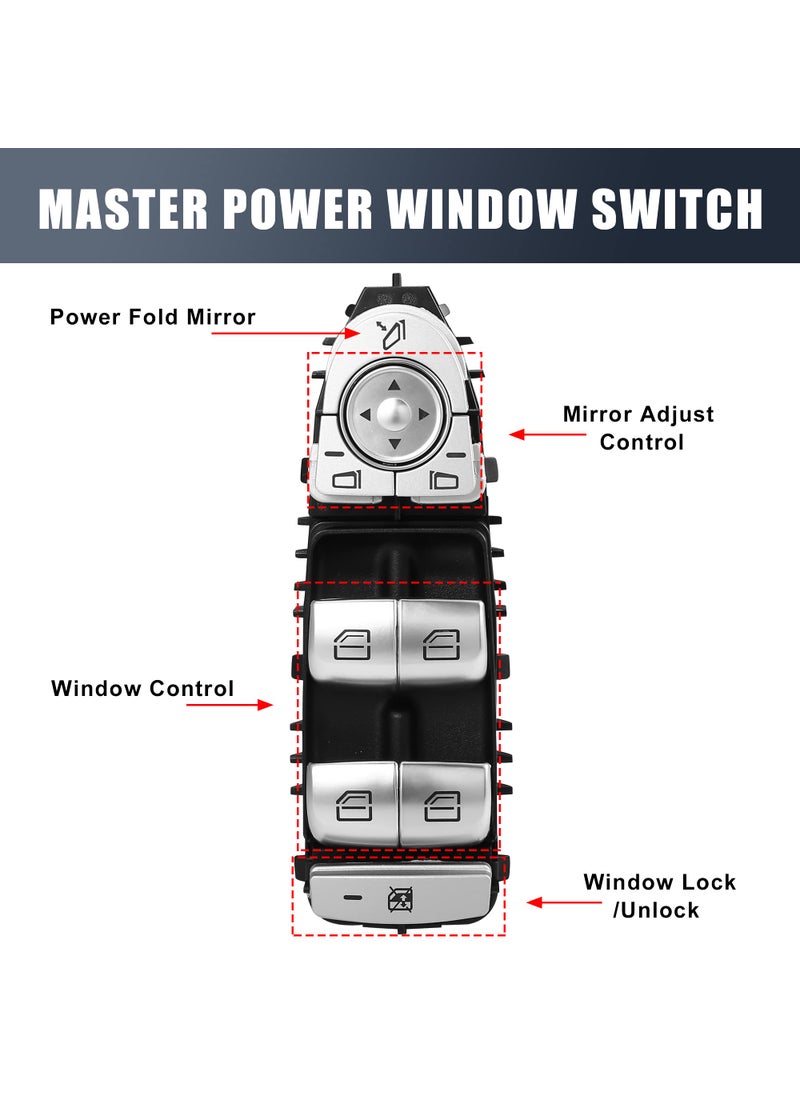 X AUTOHAUX X AUTOHAUX 2059056811 Car Master Power Window Switch Driver Side for Mercedes-Benz GLC300 C350e C63 AMG 2016-2018 Black  - Image 4