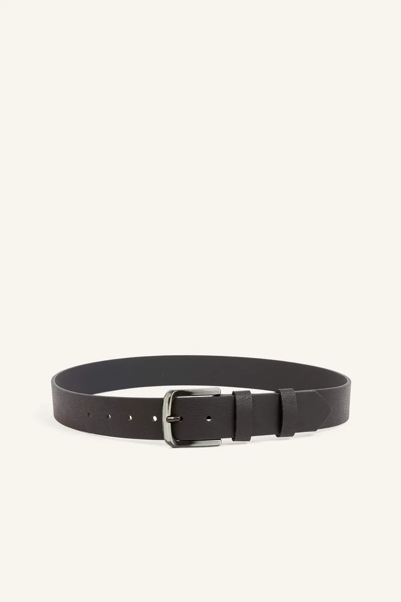 Man Rectangle Clasp Faux Leather