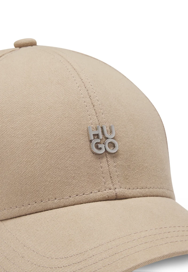 HUGO Light Brown Cotton-twill cap with stacked-logo lettering for Women | Best Price UAE