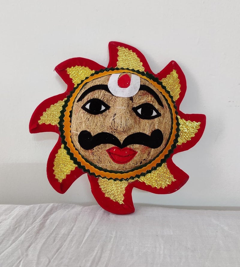 PUJA Celebrations Vetiver Sun Hanging Sun Wall Hanging Made of LavanchaVetiver RootDecorative showpiece Gift Item for Home Decoration Model USR17  - Image 2